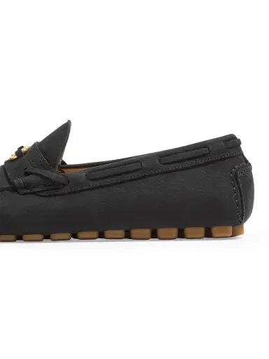 Valentino Garavani Men's Driver Fastaway Loafers in Deerskin Suede - Black - Size 7 | Thumbnail 6 Valentino Garavani Men's Driver Fastaway Loafers in Deerskin Suede - Black - Size 7 | Thumbnail 6