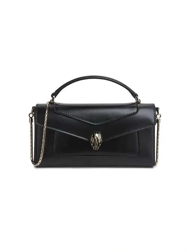BVLGARI Women's Serpenti Leather Phone Case - Black