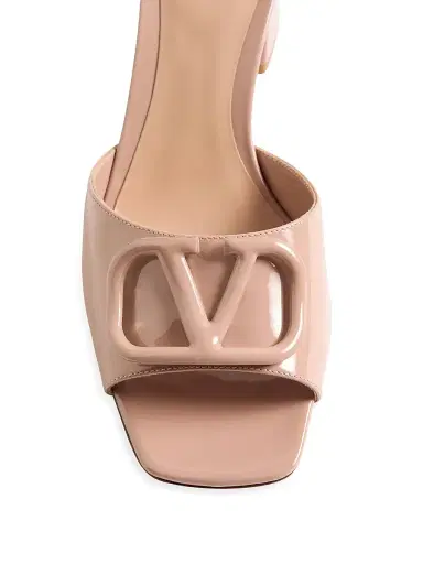 Valentino Garavani Women's VLogo Signature 60MM Patent Leather Slide Sandals - Rose Cannelle - Size 12 | Thumbnail 5