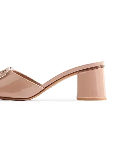 Valentino Garavani Women's VLogo Signature 60MM Patent Leather Slide Sandals - Rose Cannelle - Size 12 | Thumbnail 6