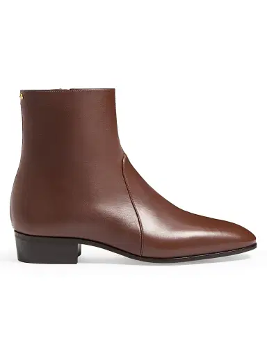 Valentino Garavani Men's Pat Ankle Boots in Kidskin - Bark Brown - Size 12 | Thumbnail 1