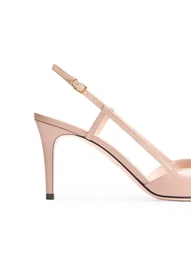 Valentino Garavani Women's VLogo Signature Slingback Calfskin 80MM Pumps - Rose Cannelle | Thumbnail 6 Valentino Garavani Women's VLogo Signature Slingback Calfskin 80MM Pumps - Rose Cannelle | Thumbnail 6