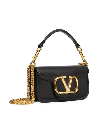 Valentino Garavani Women's Locò Small Shoulder Bag in Calfskin - Black | Thumbnail 2