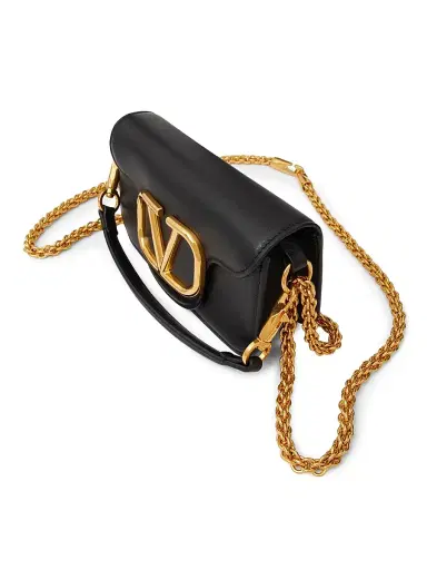 Valentino Garavani Women's Locò Small Shoulder Bag in Calfskin - Black | Thumbnail 5