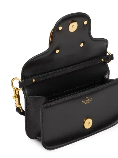 Valentino Garavani Women's Locò Small Shoulder Bag in Calfskin - Black | Thumbnail 6