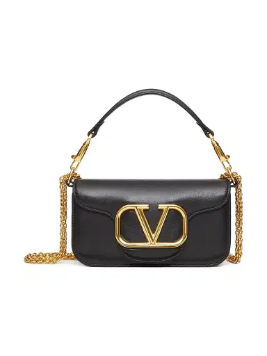 Valentino Garavani Women's Locò Small Shoulder Bag in Calfskin - Black | Thumbnail 1
