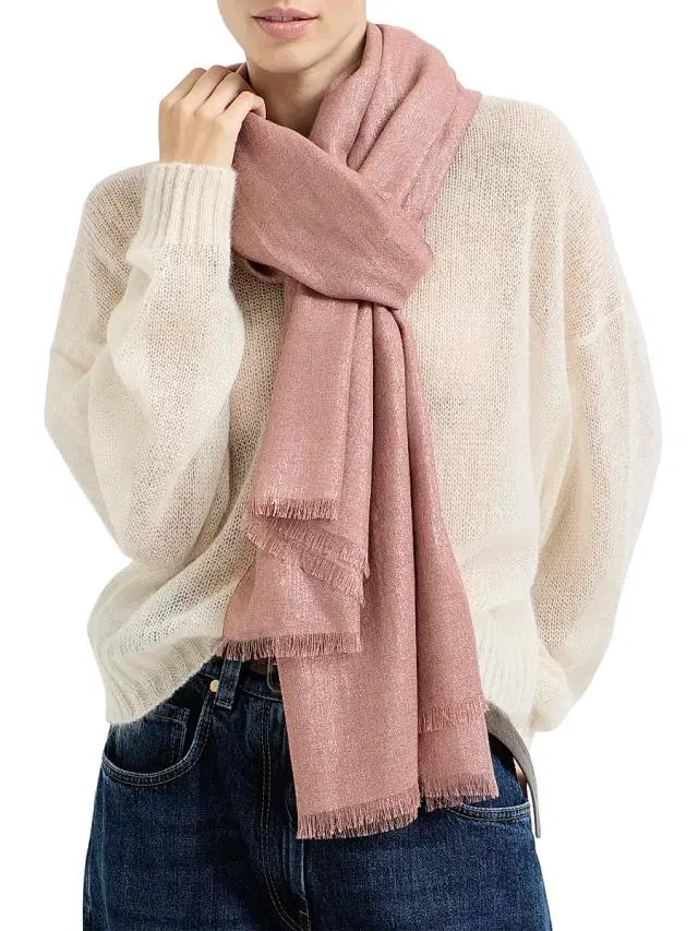 Brunello Cucinelli Women's Cashmere and Silk Sparkling Scarf - Pink