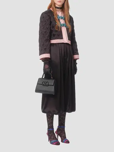 Valentino Garavani Women's Small VSling Grainy Calfskin Handbag - Black | Thumbnail 2 Valentino Garavani Women's Small VSling Grainy Calfskin Handbag - Black | Thumbnail 2