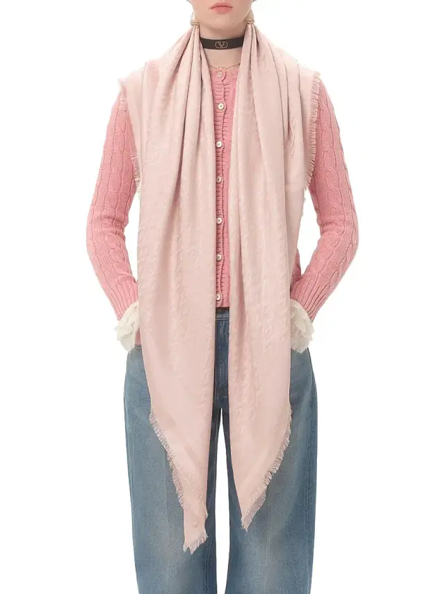 Valentino Garavani Women's Toute La V Wool and Silk Shawl - Rose Mist