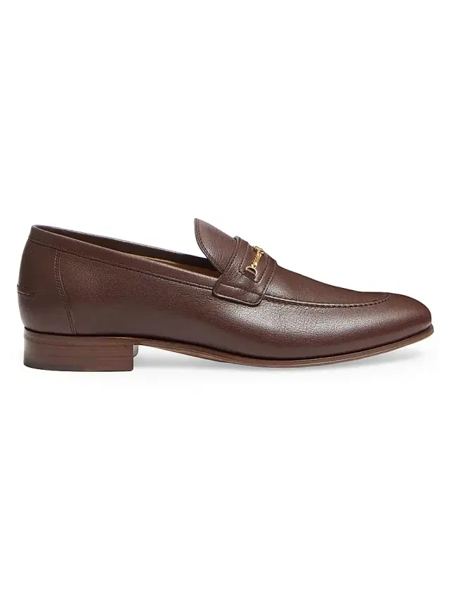 Valentino Garavani Men's VLogo Signature Kidskin Moccasin Loafers - Bark Brown