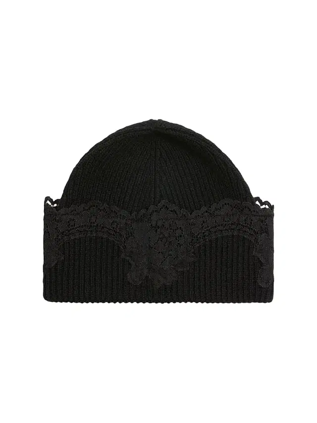 Valentino Garavani Women's Vlogo Signature Cashmere and Lace Beanie - Black