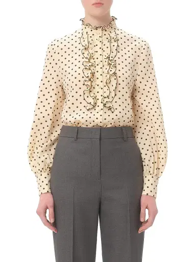 Valentino Garavani Women's Crepe De Chine Shirt | Thumbnail 3