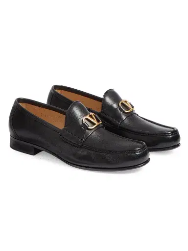 Valentino Garavani Men's VLogo Signature Buffalo Loafers - Black - Size 13 | Thumbnail 2