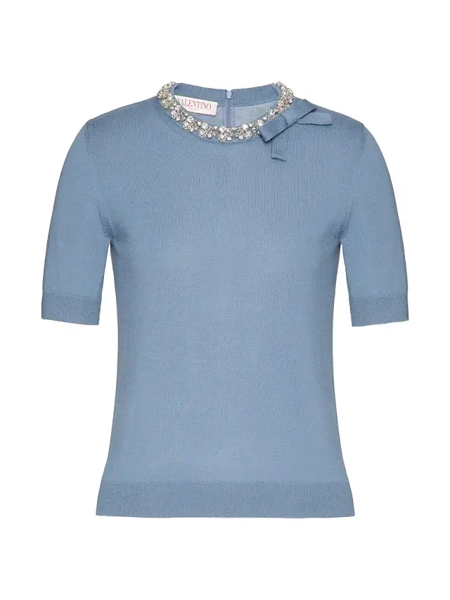 Valentino Garavani Women's Embroidered Wool Sweater - Azure