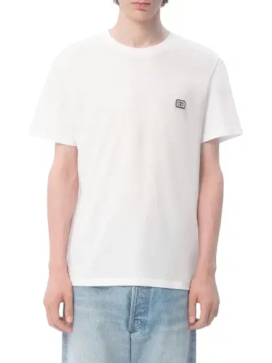 Valentino Garavani Men's Cotton T-Shirt with VLogo Patch - | Thumbnail 3 Valentino Garavani Men's Cotton T-Shirt with VLogo Patch - | Thumbnail 3