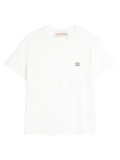 Valentino Garavani Men's Cotton T-Shirt with VLogo Patch - | Thumbnail 1 Valentino Garavani Men's Cotton T-Shirt with VLogo Patch - | Thumbnail 1