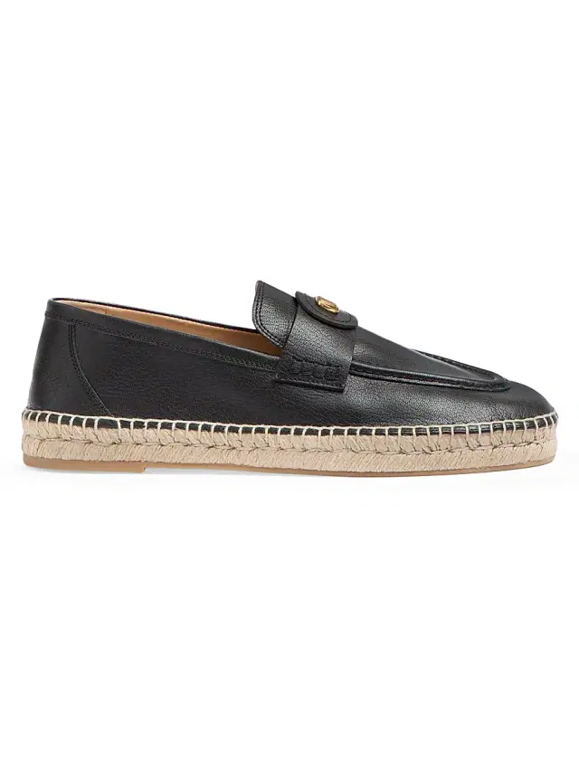 Valentino Garavani Men's Palm Avenue Calfskin Loafers - Black