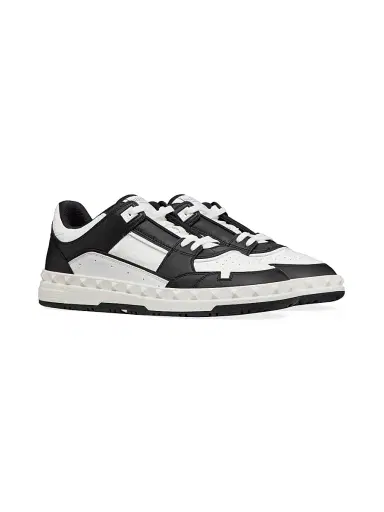 Valentino Garavani Men's Freedots Low Top Sneakers In Calfskin - Black - Size 6.5 | Thumbnail 2