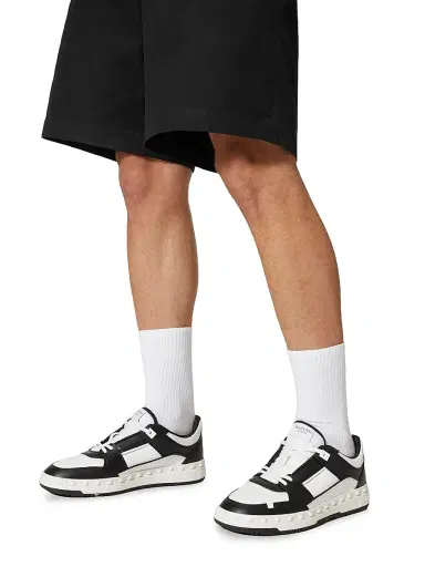 Valentino Garavani Men's Freedots Low Top Sneakers In Calfskin - Black - Size 6.5 | Thumbnail 6