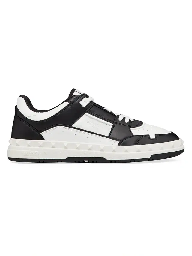 Valentino Garavani Men's Freedots Low Top Sneakers In Calfskin - Black