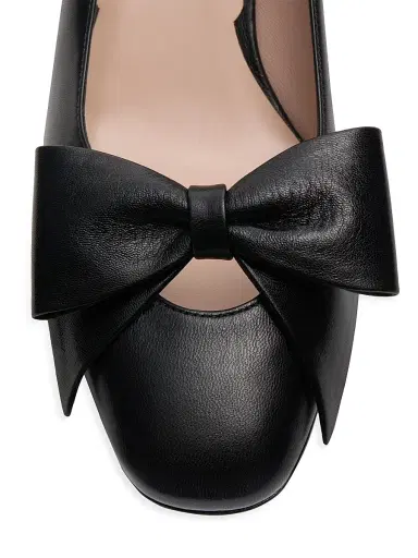 Valentino Garavani Women's Bow Kidskin 45MM Pumps - Black - Size 12 | Thumbnail 5