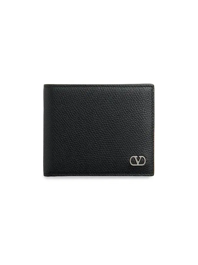 Valentino Garavani Men's VLogo Signature Grainy Calfskin Wallet - Black