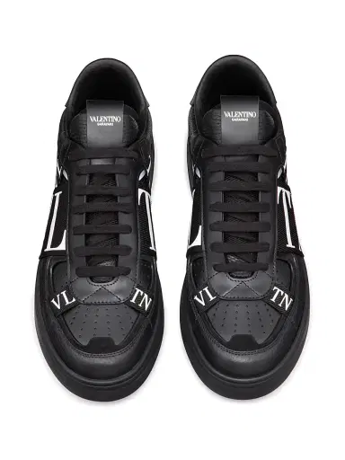 Valentino Garavani Men's Low-Top Calfskin VL7N Sneakers With Bands - Black - Size 13 | Thumbnail 4 Valentino Garavani Men's Low-Top Calfskin VL7N Sneakers With Bands - Black - Size 13 | Thumbnail 4