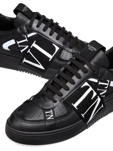 Valentino Garavani Men's Low-Top Calfskin VL7N Sneakers With Bands - Black - Size 13 | Thumbnail 5 Valentino Garavani Men's Low-Top Calfskin VL7N Sneakers With Bands - Black - Size 13 | Thumbnail 5