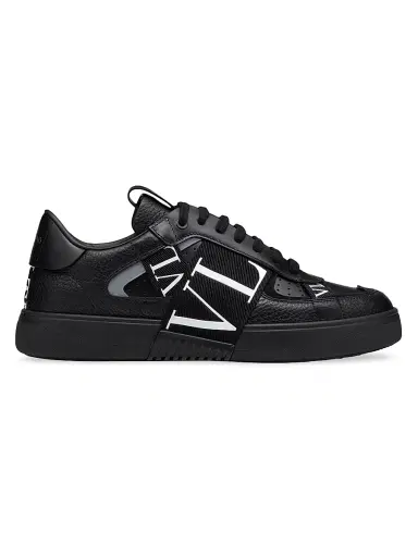 Valentino Garavani Men's Low-Top Calfskin VL7N Sneakers With Bands - Black - Size 13 | Thumbnail 1 Valentino Garavani Men's Low-Top Calfskin VL7N Sneakers With Bands - Black - Size 13 | Thumbnail 1