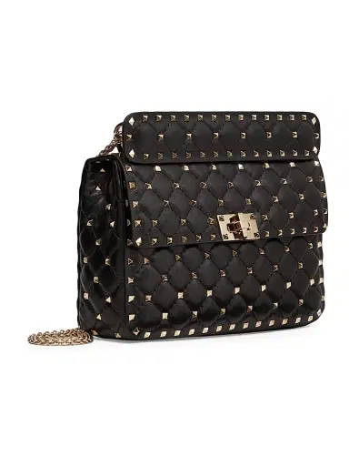 Valentino Garavani Women's Medium Nappa Rockstud Spike Shoulder Bag - Black | Thumbnail 2