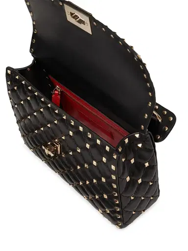 Valentino Garavani Women's Medium Nappa Rockstud Spike Shoulder Bag - Black | Thumbnail 6