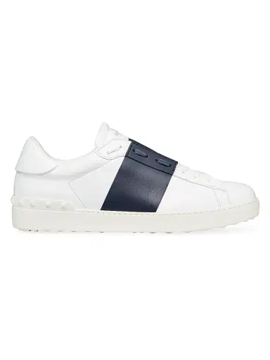Valentino Garavani Men's Calfskin Open Sneakers - White Marine - Size 12.5 | Thumbnail 1 Valentino Garavani Men's Calfskin Open Sneakers - White Marine - Size 12.5 | Thumbnail 1