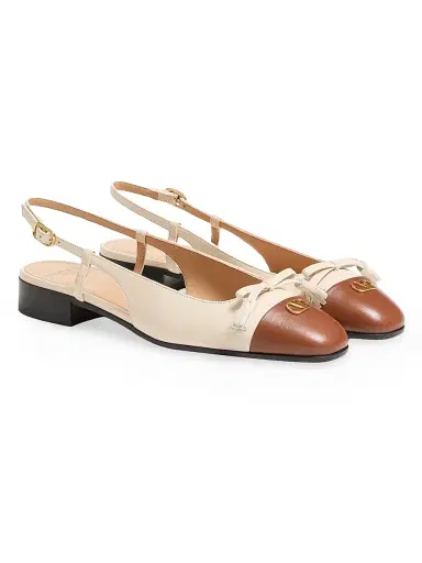 Valentino Garavani Women's Valet Du Roi Kid Slingback Ballerinas 25MM - Butter Tobacco | Thumbnail 2