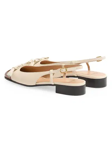 Valentino Garavani Women's Valet Du Roi Kid Slingback Ballerinas 25MM - Butter Tobacco | Thumbnail 3