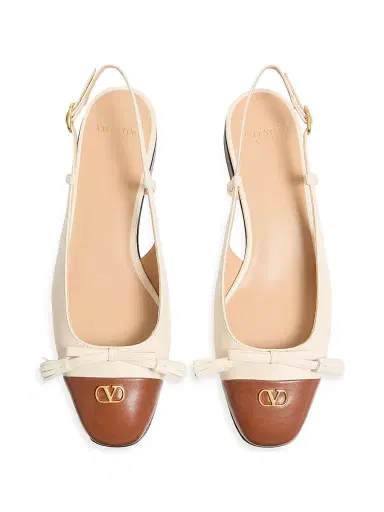 Valentino Garavani Women's Valet Du Roi Kid Slingback Ballerinas 25MM - Butter Tobacco | Thumbnail 4