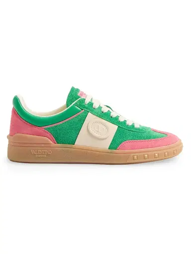Valentino Garavani Women's Upvillage Crosta Sneakers - Sweet Pink Green Glace - Size 5.5 | Thumbnail 1 Valentino Garavani Women's Upvillage Crosta Sneakers - Sweet Pink Green Glace - Size 5.5 | Thumbnail 1