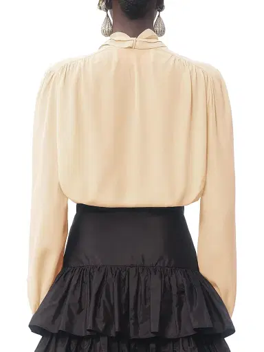 Valentino Garavani Women's Crepe De Chine Shirt - Ivory - Size 2 | Thumbnail 5 Valentino Garavani Women's Crepe De Chine Shirt - Ivory - Size 2 | Thumbnail 5