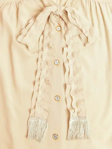 Valentino Garavani Women's Crepe De Chine Shirt - Ivory - Size 2 | Thumbnail 8 Valentino Garavani Women's Crepe De Chine Shirt - Ivory - Size 2 | Thumbnail 8