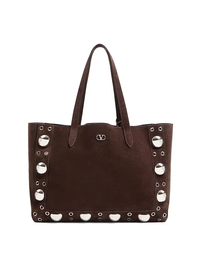 Valentino Garavani Women's  Nellcôte Suede Shopping Bag - Testa Di Moro