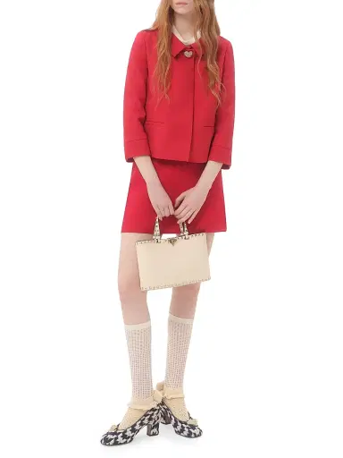 Valentino Garavani Women's Rockstud Small Shopping Bag in Grainy Calfskin - Light Ivory | Thumbnail 2