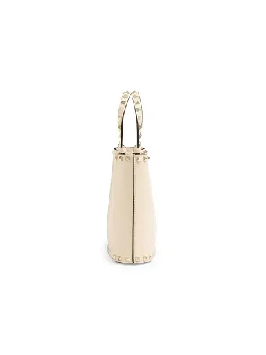 Valentino Garavani Women's Rockstud Small Shopping Bag in Grainy Calfskin - Light Ivory | Thumbnail 4