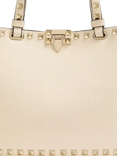 Valentino Garavani Women's Rockstud Small Shopping Bag in Grainy Calfskin - Light Ivory | Thumbnail 7