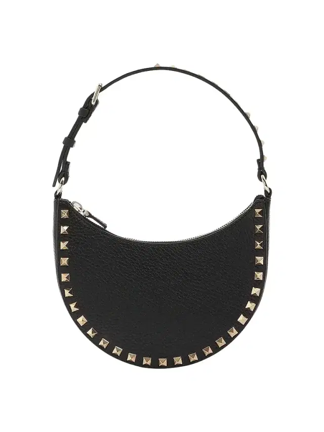 Valentino Garavani Women's Mini Rockstud Hobo Bag in Grainy Calfskin - Black