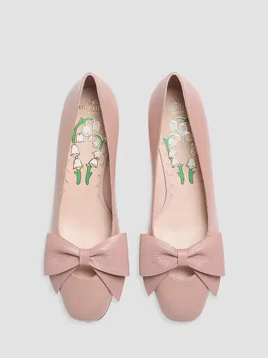 Valentino Garavani Women's Bow Kidskin 45MM Pumps - Pink | Thumbnail 4