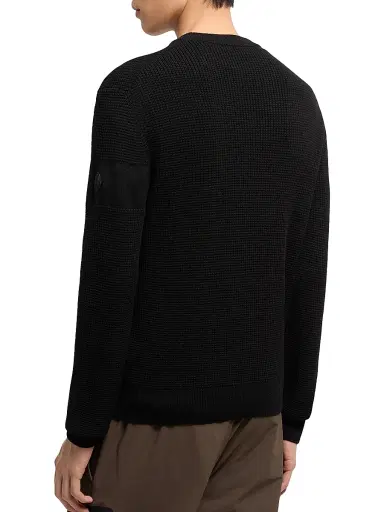 Moncler Men's Crew Neck Sweater in Wool - Black - Size XXL | Thumbnail 3
