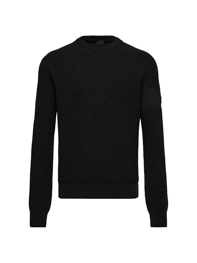 Moncler Men's Crew Neck Sweater in Wool - Black