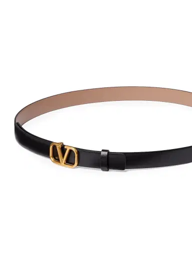 Valentino Garavani Women's Reversible Vlogo Signature Belt in Glossy Calfskin 20MM - Smokey Beige Black | Thumbnail 4 Valentino Garavani Women's Reversible Vlogo Signature Belt in Glossy Calfskin 20MM - Smokey Beige Black | Thumbnail 4