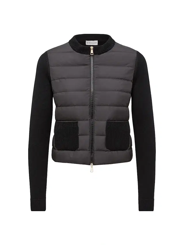 Women's Down Filled Cardigan in Wool - Black