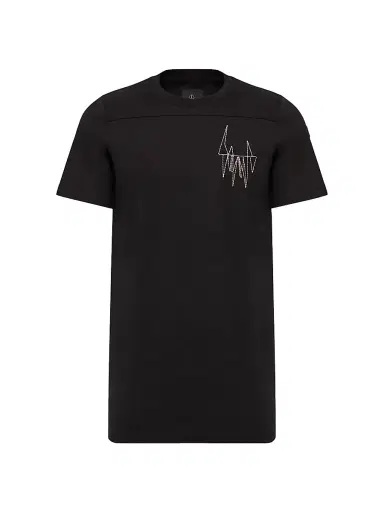 Moncler Women's + Rick Owens Girder Crew Neck T-Shirt in Cotton - Black | Thumbnail 1