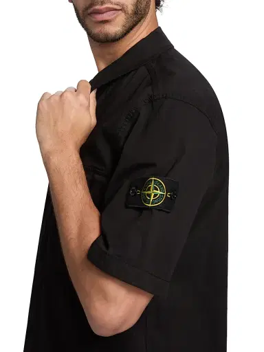 Stone Island Men's Stretch-Cotton Shirt - Black | Thumbnail 6